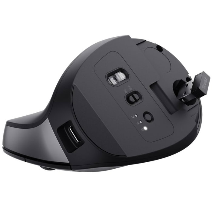 Trust Bayo+ Ratón Vertical Ergonómico Inalámbrico Negro